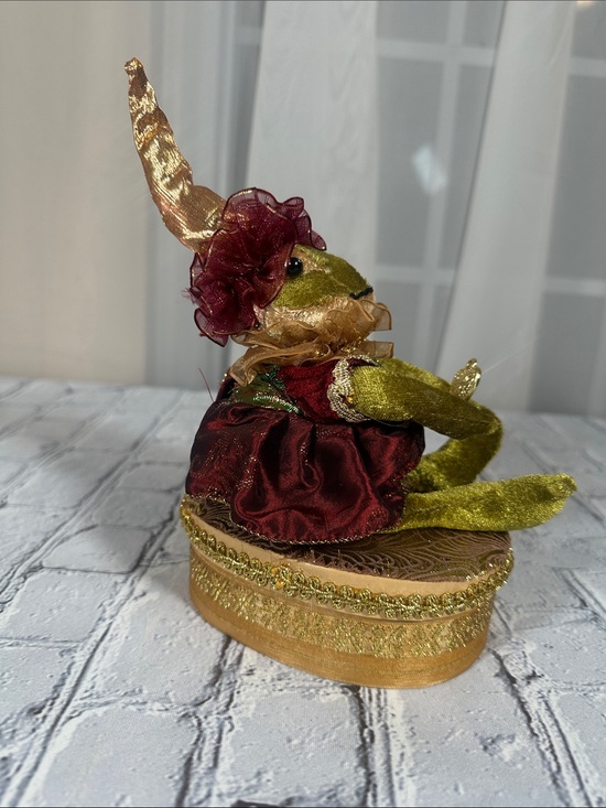 Other - Velvet Plush Frog Prince on a Gold Gift Box